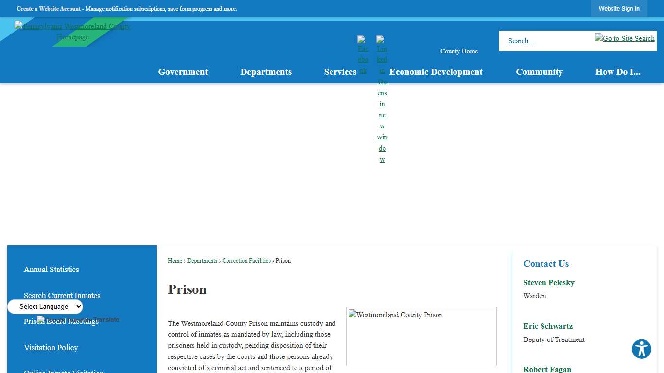 Prison | Westmoreland County, PA - Official Website
